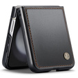 Puzdro pre Samsung Galaxy Z Flip7 FE / Z Flip6, CASEME Litchi Leather, čierne