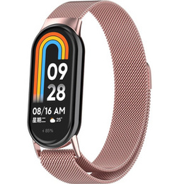 Milánsky náramok s puzdrom pre Xiaomi Smart Band 10 / 9 / 8, ružová