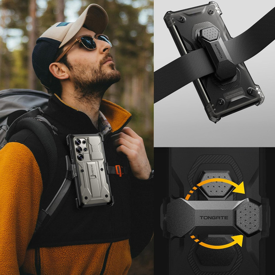 Odolné puzdro pre Samsung Galaxy S25 Ultra – Tongate MECH Series Clip, čierne