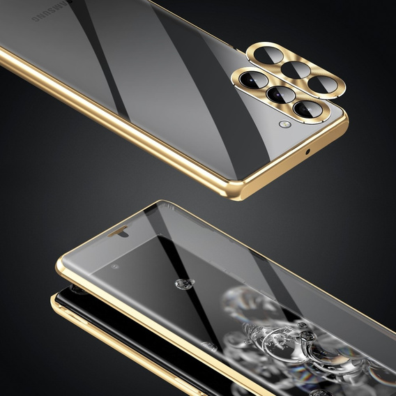 Puzdro pre Samsung Galaxy S23 Plus, Magnetic Dual Glass, zlaté