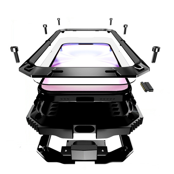 Puzdro R-JUST s podstavcom a integrovaným sklom pre iPhone 17