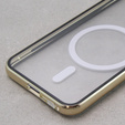 Magnetické puzdro Dual Glass MagSafe pre Samsung Galaxy S23, zlaté