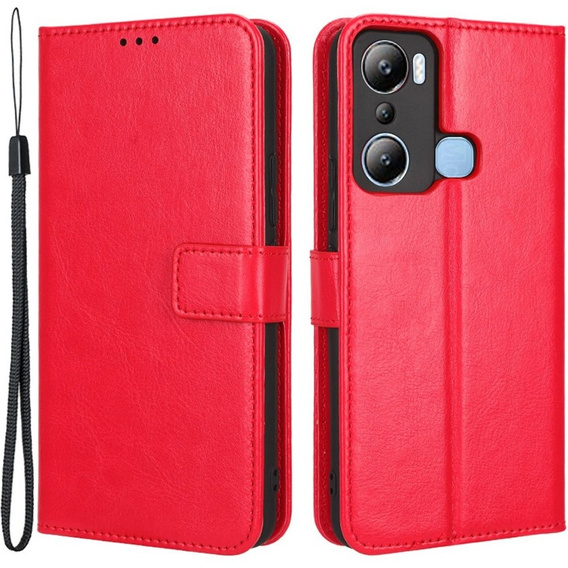 Klapkové puzdro pre Infinix Hot 20i, Crazy Horse Wallet, červené