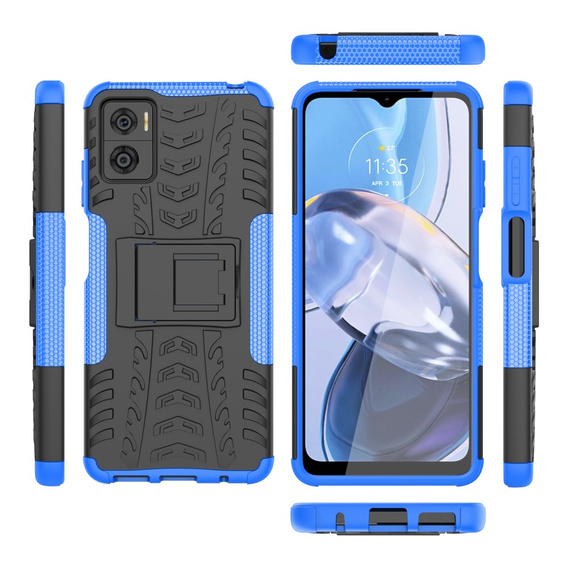 Obal na mobil pre Motorola Moto E22 / E22i, Tire Armor, čierne / modré