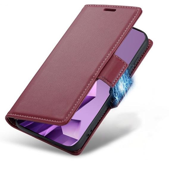 Puzdro pre Infinix Note 50 Pro, ERBORD Glossy Litchi, flipová peňaženka, červené
