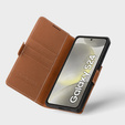 Kožené puzdro pre Samsung Galaxy S24, ERBORD LeatherWallet, hnedé