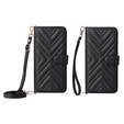 Puzdro s chlopňou pre Oppo Reno 13F 5G, Crossbody Leather Wallet, čierne