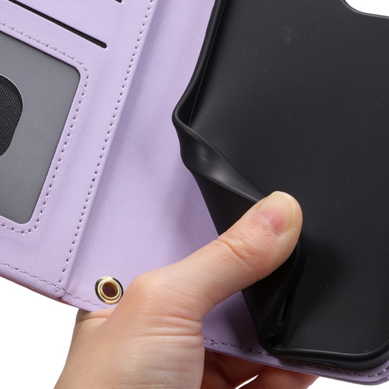 Puzdro s chlopňou pre Samsung Galaxy S25 Ultra, Rhombus Crossbody Leather, fialové