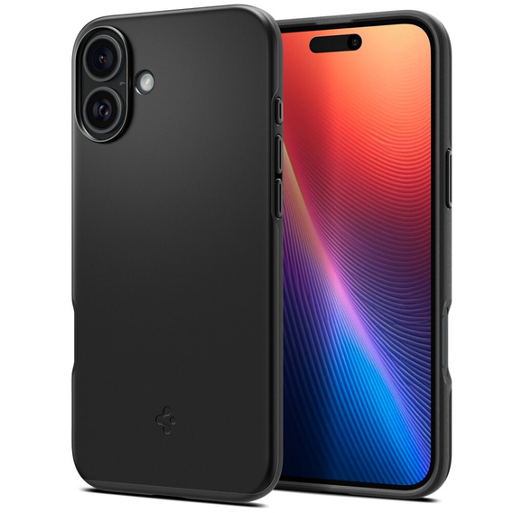 Puzdro Spigen pre iPhone 16 Plus, Thin Fit Mag, sivé + tvrdené sklo 9H