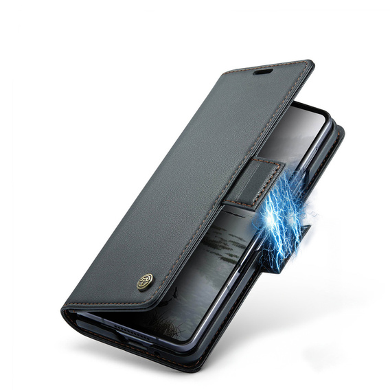 CASEME Litchi Wallet flipové puzdro pre Samsung Galaxy Z Fold7 5G