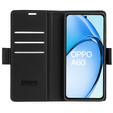 Puzdro pre Oppo A60, ERBORD Glossy Litchi, flipová peňaženka, čierne