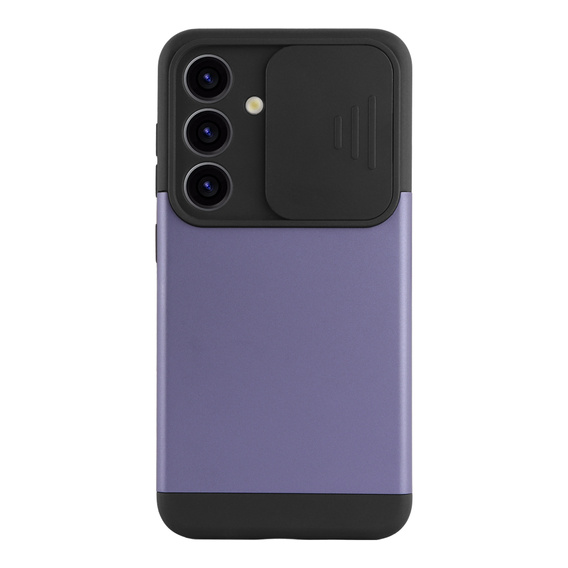 Obal na mobil pre Samsung Galaxy S24, ERBORD CamProtect Slide Camera, fialové