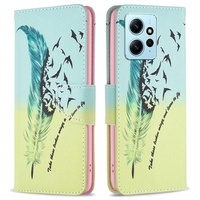 Klapkové puzdro pre Xiaomi Redmi Note 12 4G, Wallet, feather, modré