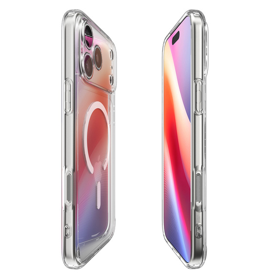 Spigen Ultra Hybrid MagSafe puzdro pre iPhone 17 Pro Max, číre / biele
