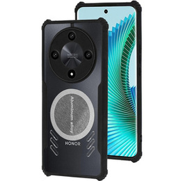 Puzdro pre Honor Magic 6 Lite 5G, s magnetickým štítkom, transparentné / čierne