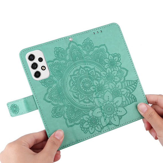 Klapkové puzdro pre Samsung Galaxy A53 5G, Mandala Flower, zelený
