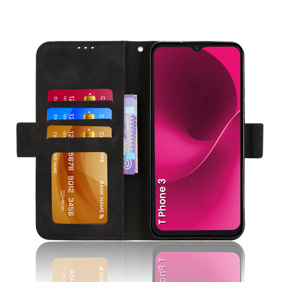 Klapkové puzdro pre T Phone 3 5G, Card Slot, čierne