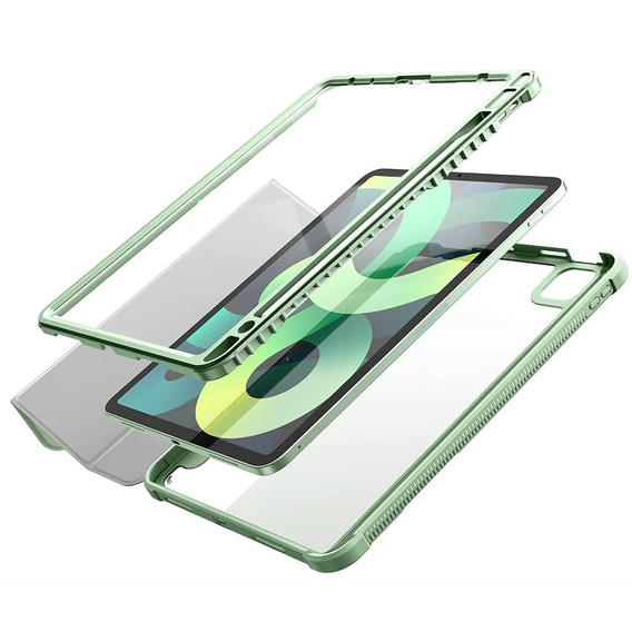 Obal na mobil pre iPad Air 4 10.9 2020 / iPad Pro 11 2020 / 2018, Suritch Full Body, transparentné / zelené