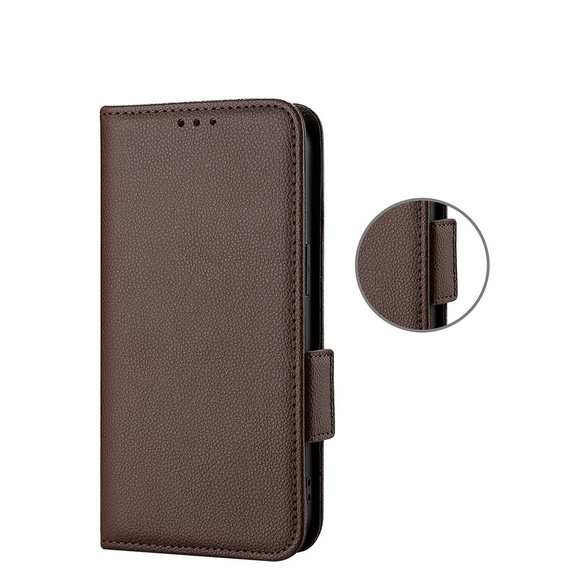 Klapkové puzdro pre Xiaomi Redmi Note 12 5G / POCO X5 5G, Wallet Litchi Magnet, hnedé