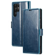 Klapkové puzdro pre Samsung Galaxy S23 Ultra, ERBORD Waxy Wallet, modré