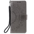 Klapkové puzdro pre Oppo Reno6 5G, Mandala, sivé