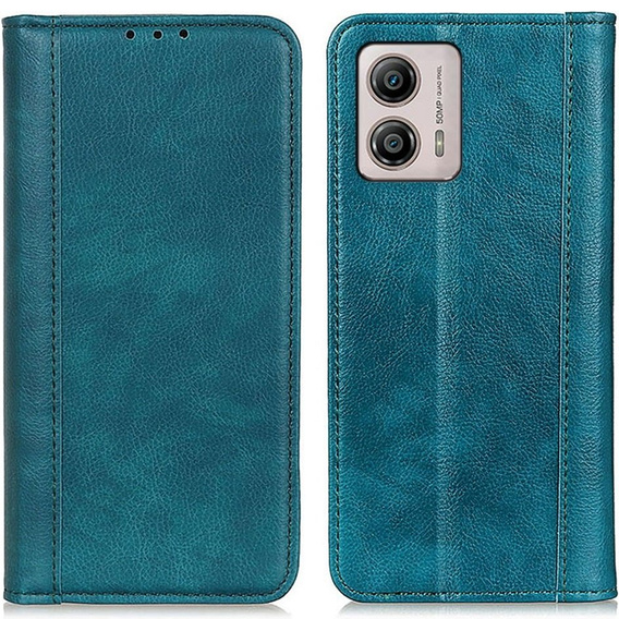Flipové puzdro pre Motorola Moto G53 / G23 / G13, Split Leather, zelený