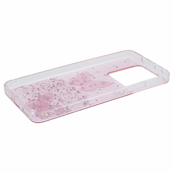 Puzdro pre Xiaomi 13T / 13T Pro / Redmi K60 Ultra, Glitter Butterfly, ružové