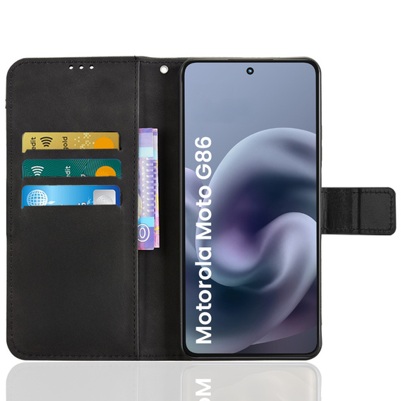 Klapkové puzdro pre Motorola Moto G86 5G, Crazy Horse Wallet, čierne