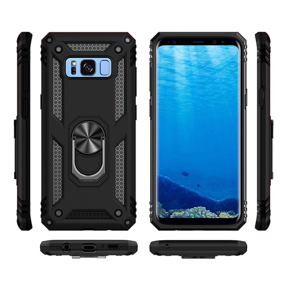 Pancierované obal na mobil pre Samsung Galaxy S8 Plus, Nox Case Ring, čierne