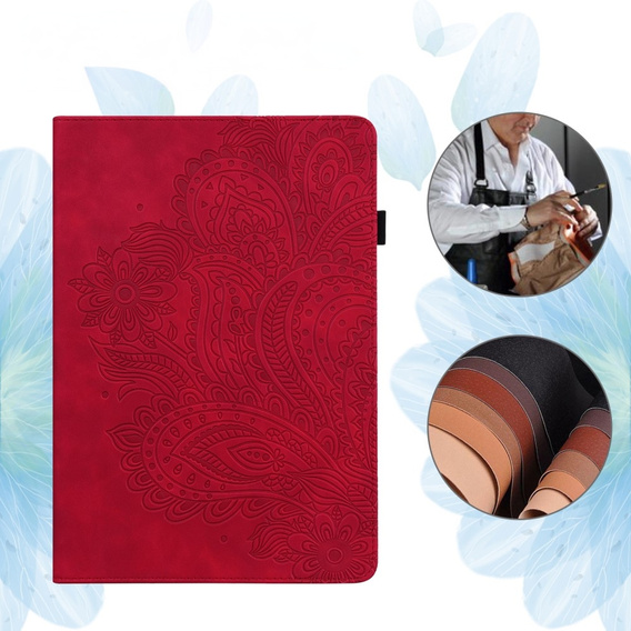 Puzdro s chlopňou pre Xiaomi Redmi Pad SE 11", flower, červené
