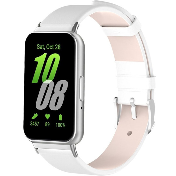 Kožený remienok pre Samsung Galaxy Fit 3, biely