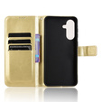 Klapkové puzdro pre Samsung Galaxy A56, Crazy Horse Wallet, zlaté