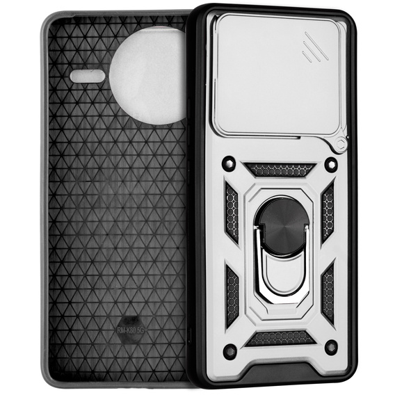 Obal na mobil pre Xiaomi Poco F7 Pro, CamShield Slide, strieborné