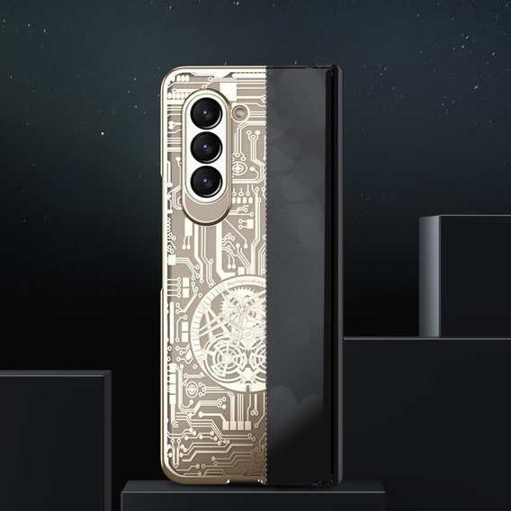 Puzdro pre Samsung Galaxy Z Fold 5 5G, Mechanical Legend, zlaté