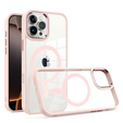 Puzdro pre iPhone 16 Pro Max, pre MagSafe, ERBORD Matt Case, transparentné / ružové + sklo na displej