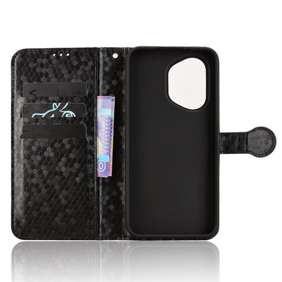 Flipové puzdro pre Honor 400 5G, Wallet Rhombus, čierne