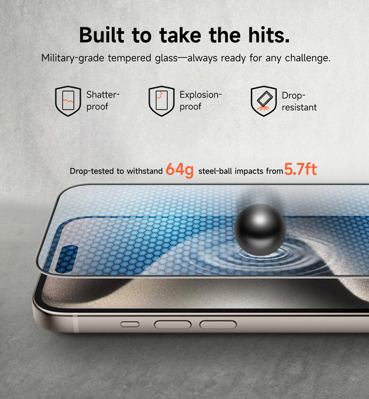 2x tvrdené sklo SURITCH pre iPhone 15 Pro