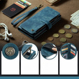 CASEME puzdro pre Samsung Galaxy A56 5G, Leather Wallet Cash and Card Slots, s remienkom, modré