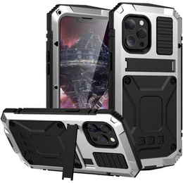 Puzdro pre iPhone 13 Mini, R-JUST, pancierované, strieborné