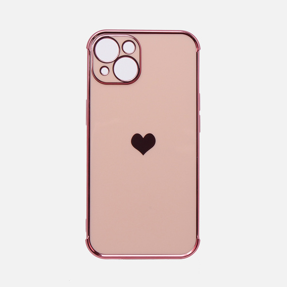 Obal na mobil pre Apple iPhone 13, Electro heart, ružové rose gold