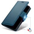 Puzdro pre Xiaomi Redmi Note 14 5G, ERBORD Glossy Litchi, flipová peňaženka, modré