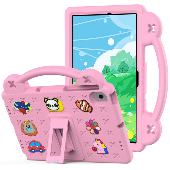 Detské puzdro pre Samsung Tab A8 10.5 X200 / X205, Cute Patterns, so stojanom, ružové