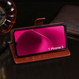 Klapkové puzdro pre T Phone 3 5G, Crazy Horse Wallet, hnedé