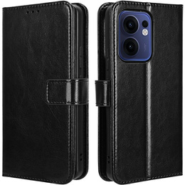 Klapkové puzdro pre Oppo Reno 13F / Oppo Reno 13FS, Crazy Horse Wallet, čierne