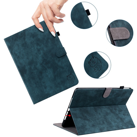 Obal na mobil pre Samsung Galaxy Tab S9, Wallet Pen Slot, modré
