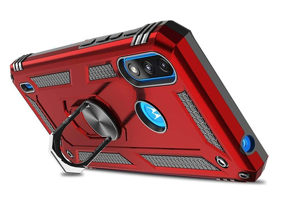 Pancierované obal na mobil pre Motorola Moto E7 Power / E7i Power, Nox Case Ring, červené