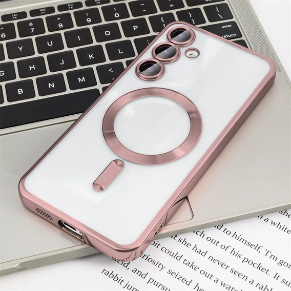 Puzdro pre Samsung Galaxy A35 5G, Electro MagSafe, ružové + sklo na displej