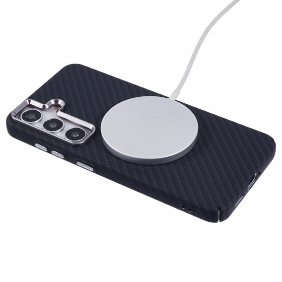 Puzdro pre Samsung Galaxy S25, Carbon Fiber MagSafe, čierne