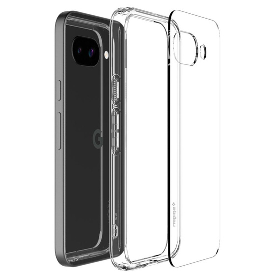 Puzdro Spigen pre Google Pixel 9A, Ultra Hybrid, priehľadné + tvrdené sklo 9H