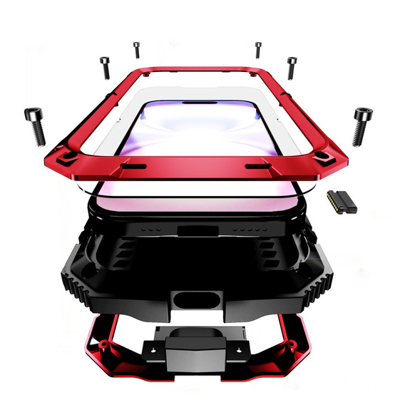 Puzdro R-JUST s podstavcom a integrovaným sklom pre iPhone 17